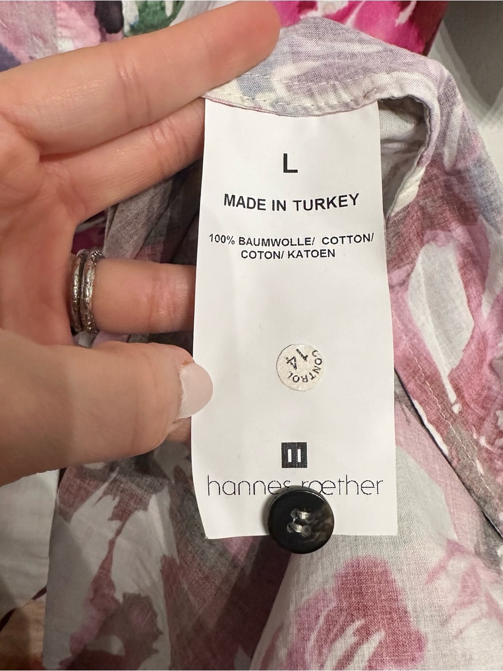Hannes Roether Floral Cotton Shirt Midi Dress Large - Picture 5 of 9